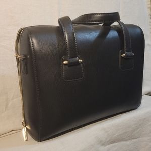 Celine Dion Black Leather Triad Satchel